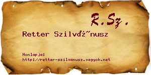 Retter Szilvánusz névjegykártya